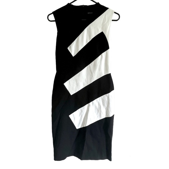Karen Millen Riviera Colour Block Bodycon Sleeveless Dress - Picture 2 of 10
